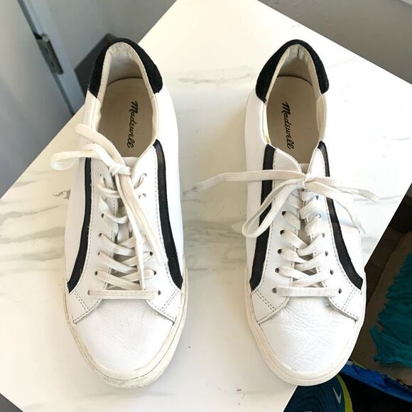 MADEWELL genuine leather sneakers white sz 10 womens or 8 mens - Picture 1 of 8